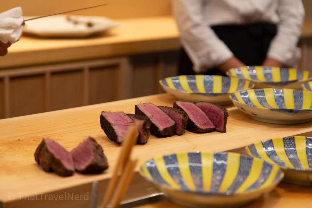Slicing up the steak