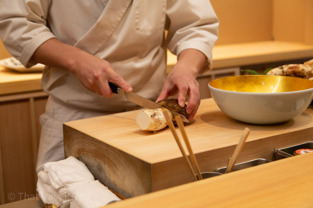 Preparing the matsutake