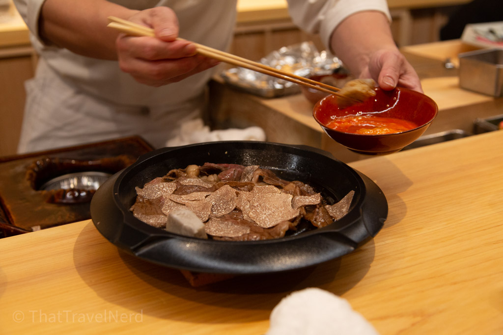 Sukiyaki, white truffles